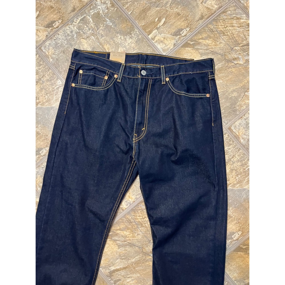 Levi's 505 Regular Fit Jeans Mens 36x30 Dark Indigo NWT Straight Leg - Picture 2 of 10